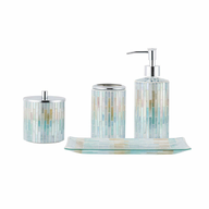 glass mosaic bath accessories set shelf pulls