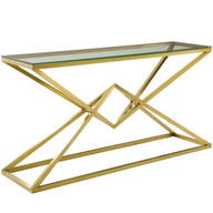 overstock gold metal console table